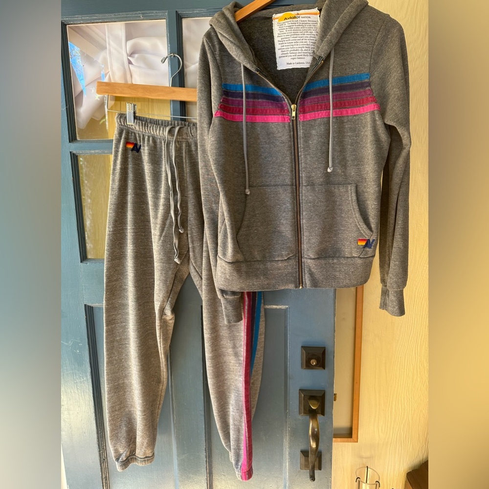 Aviator Nation zipper hoodie and pants